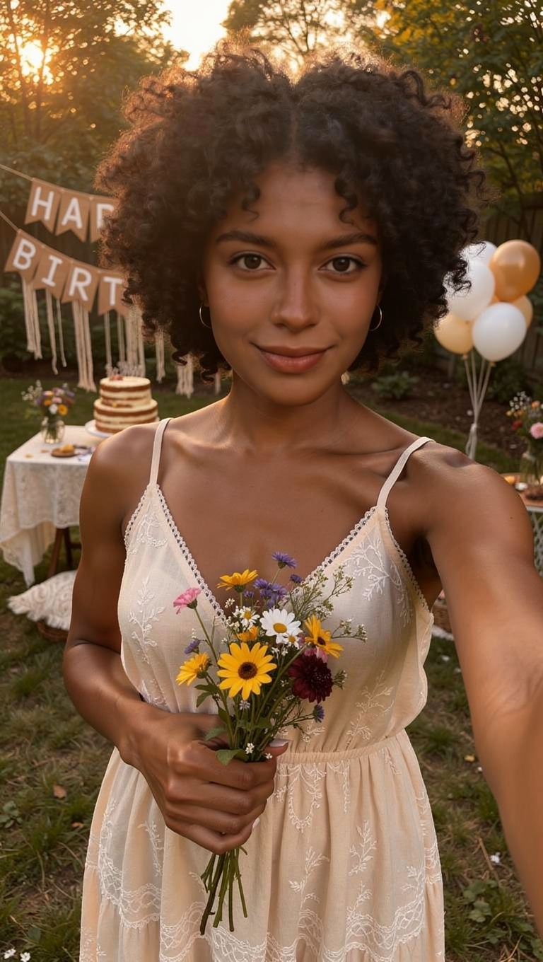 Happy birthday photo created with AI — stunning celebration scene